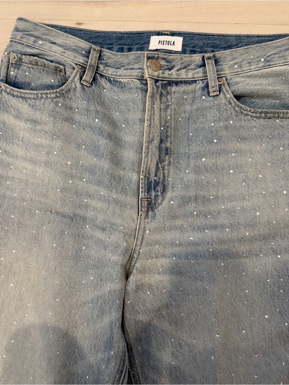 pistola Light Blue Sparkle Relaxed Jeans - Picture 2 of 4